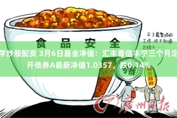 学炒股配资 3月6日基金净值：汇丰晋信丰宁三个月定开债券A最新净值1.0357，跌0.14%