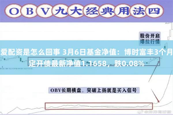 爱配资是怎么回事 3月6日基金净值：博时富丰3个月定开债最新净值1.1658，跌0.08%