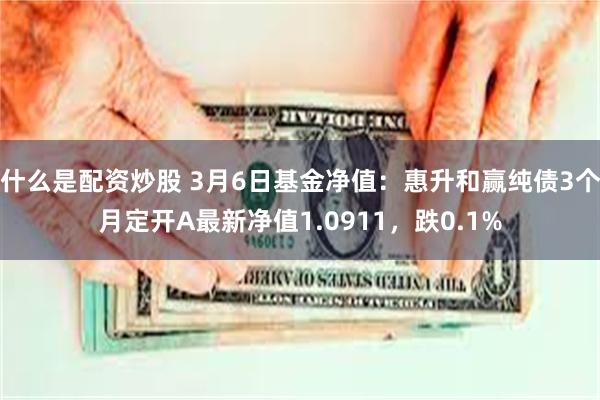 什么是配资炒股 3月6日基金净值：惠升和赢纯债3个月定开A最新净值1.0911，跌0.1%