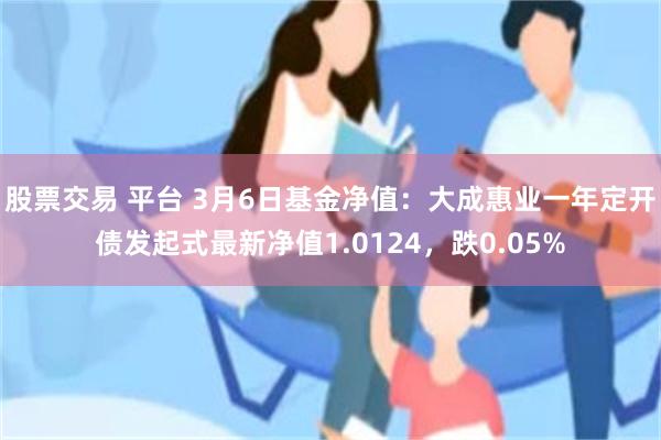 股票交易 平台 3月6日基金净值：大成惠业一年定开债发起式最新净值1.0124，跌0.05%