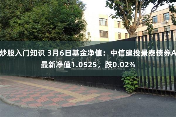 炒股入门知识 3月6日基金净值：中信建投景泰债券A最新净值1.0525，跌0.02%