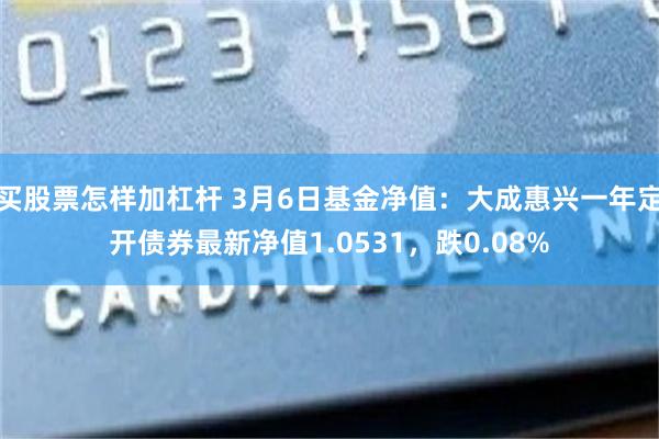 买股票怎样加杠杆 3月6日基金净值：大成惠兴一年定开债券最新净值1.0531，跌0.08%