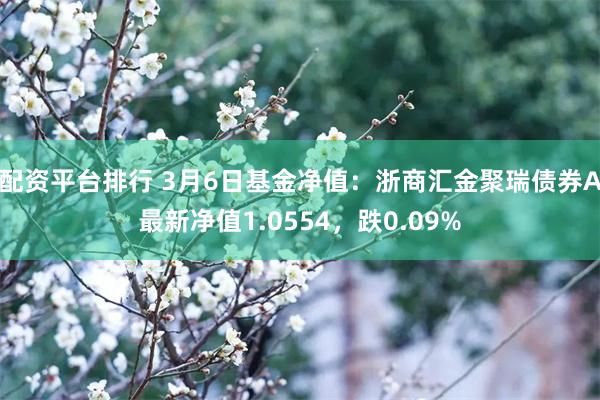 配资平台排行 3月6日基金净值：浙商汇金聚瑞债券A最新净值1.0554，跌0.09%