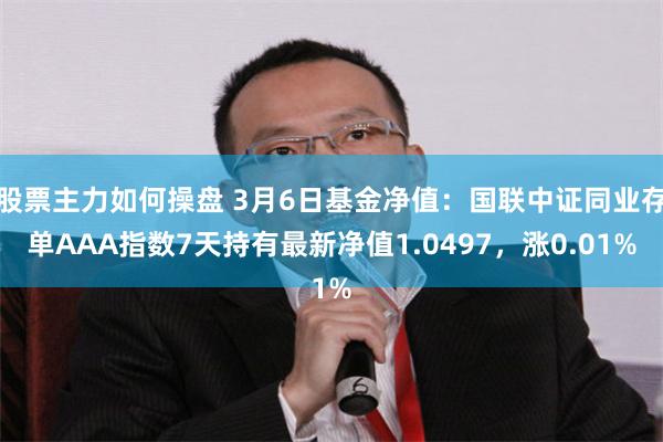 股票主力如何操盘 3月6日基金净值：国联中证同业存单AAA指数7天持有最新净值1.0497，涨0.01%