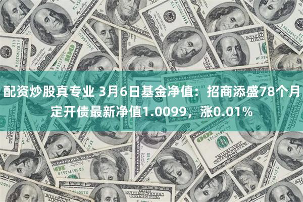 配资炒股真专业 3月6日基金净值：招商添盛78个月定开债最新净值1.0099，涨0.01%