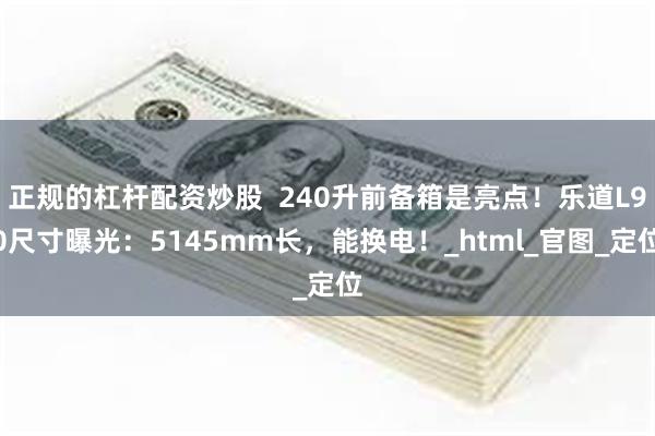 正规的杠杆配资炒股  240升前备箱是亮点！乐道L90尺寸曝光：5145mm长，能换电！_html_官图_定位